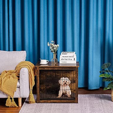 DWANTON Dog Crate Furniture with Cushion, Wooden Kennel Table with Double Doors, Indoor Dog House, Small/Medium/Large/Extra Large Size, 27.2" L, Rustic Brown - Image 6