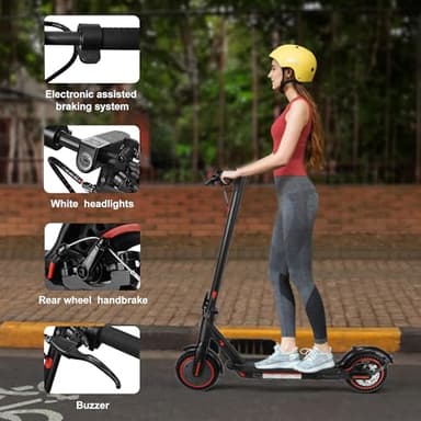 8.5-inch Foldable Adult Electric Scooter with APP, 350W Motor, 7.8/10.4Ah Lithium Battery, Max 17-21 Miles Long Range, 18Mph Top Speed Kick Scooter (7.8Ah for 21 Miles) - Image 5