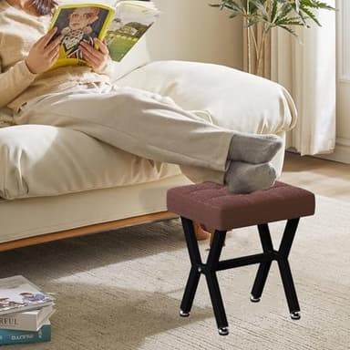 PROXRACER Modern Footstool Ottoman for Living Room & Bedroom, Small Rectangular Stool, Soft Cushion for Comfort, Versatile Storage Solution - Image 8
