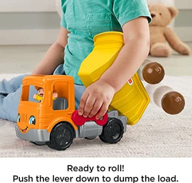 Fisher-Price Little People Toddler Construction Toy Work Together Dump Truck with Music & Sounds for Pretend Play Kids Ages 1+ Years - Image 3