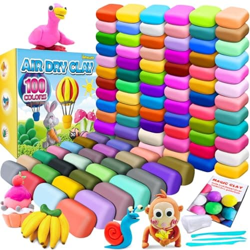 Air Dry Clay 100 Colors, Modeling Clay for Kids, DIY Molding Magic Clay, Gift for Kids - Image 1