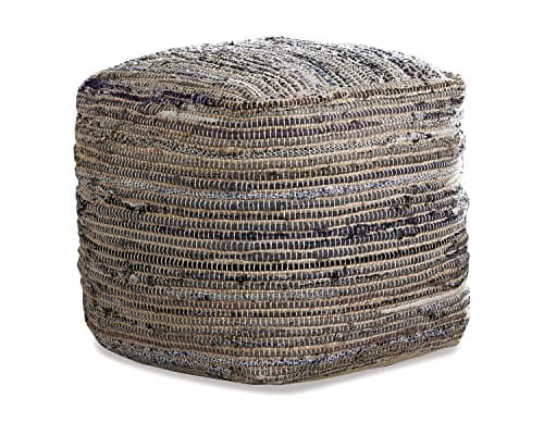Signature Design by Ashley Absalom Hemp Pouf, 16 x 16 Inches, Multicolored - Image 1