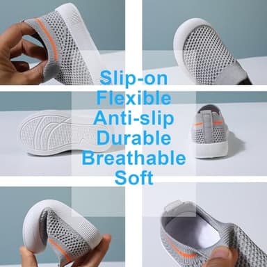 RVROVIC Toddler Boys Girls Sneakers Lightweight Slip on Shoes Kids Breathable Non-Slip Walking Shoes 1-3 Yrs(7.5 M Toddler,A1-White) - Image 5
