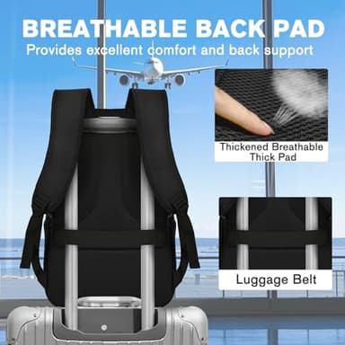 Goloni Multi-functional Travel Backpack, Large Capacity for Men Women Waterproof Business Work Bag, College Laptop Backpack with USB Charging Port, Suitable for 17-inch Computers - Image 6
