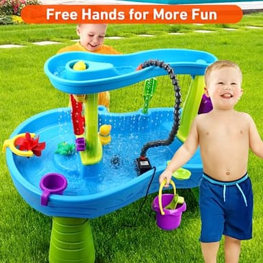 Water Table Pump, Kids Water Pump for Water Table Non-Stop Fun Summer Outdoor Water Table Toys Outside Water Play Table Accessories for Toddlers Kids - Image 6