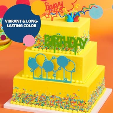 Bakery Crafts Premium Gel Food Color 6 Bottle Assortment, 4.2 Fl Oz, Edible Coloring For Use with Cake Mix, Buttercream, Whipped Icing, Fondant & Piping Gel, Highly Concentrated, Red, Pink, Yellow, Green, Blue, Black - 6 x 0.7FL - Image 6