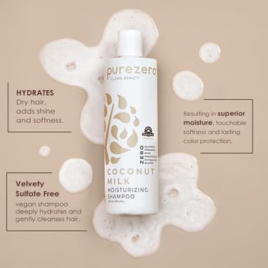 Purezero Coconut Milk Shampoo & Conditioner Set - 100% Vegan & Cruelty Free - Intense Hydration & Increase Shine - Zero Sulfates, Parabens, Dyes - Fight Dandruff & Frizz - Image 4