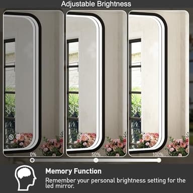 FTOTI 36x24 Inch LED Bathroom Mirror with Lights, Black Metal Frame Mirror, Wall Mounted Lighted Vanity Mirrors for Wall, Anti Fog Dimmable Led Mirror for Makeup - Image 4