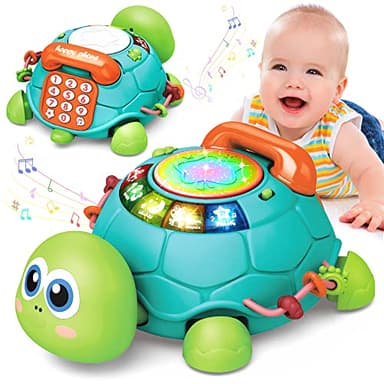 Jyusmile Baby Toys 6 to 12 Months, Musical Turtle Crawling Infant Toys, Early Learning Educational Toy with Light & Sound, Christmas Birthday Gifts for Boy Girl 7 8 9 10 11 Month 0-1 Year Old - Image 1