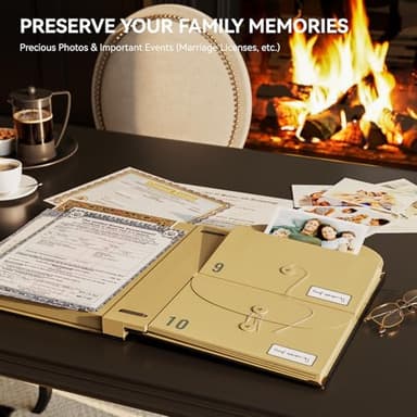 ABC life Important Document Organizer, Customized Expanding File Folder for Important Papers, Letters, Birth Certificates, Emergency Binder, Photos, Passports, Black - Image 7