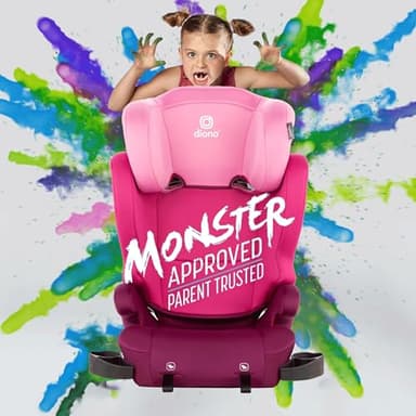 Diono Cambria 2 XL, Dual Latch Connectors, 2-in-1 Belt Positioning Booster Seat, High-Back to Backless Booster, Space and Room to Grow, 7 Headrest Positions, 8 Years 1 Booster Seat, Pink - Image 6