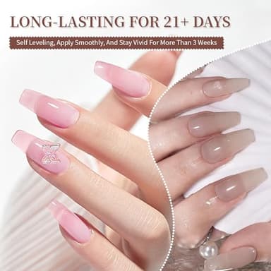 JODSONE 23PCS Gel Nail Polish Set 20 translucent Jelly Color Natural and Elegant Long Lasting Suitable for Home and Salon - Image 6