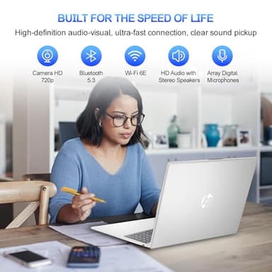 HP 15.6" Touchscreen Laptop Computer, Intel i3-1215U(Up to 4.4GHz), Intel UHD Graphics, 32 GB RAM, 1 TB SSD, Long Battery Life, Wi-Fi 6E, Copilot, Windows 11 Pro & Office Pro Lifetime License - Image 2