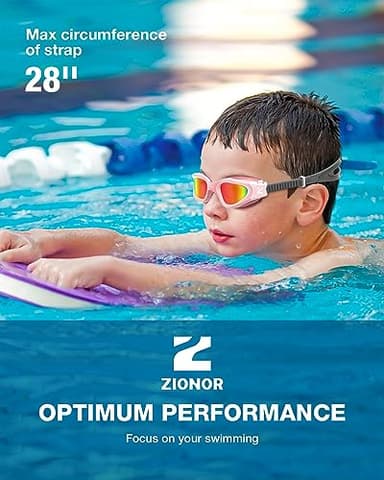 ZIONOR Kids Swim Goggles, G1MINI SE Anti-Fog Swimming Goggles for Kid Child 6-14 - Image 7