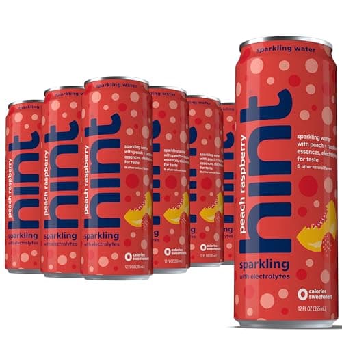 Hint Sparkling Water, Peach Raspberry - Canned Flavored Water Beverages with Electrolytes, Zero Calories, and Sugar Free - 12 Fl Oz Cans (Pack of 12) - Image 1