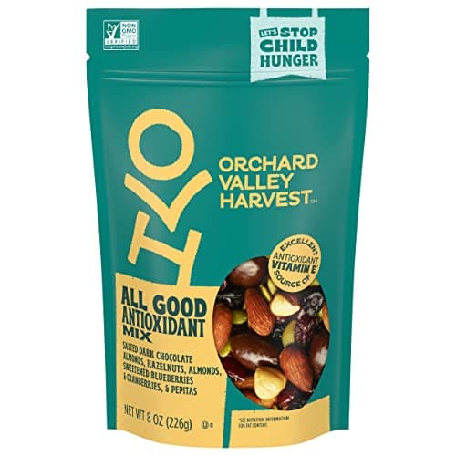 Orchard Valley Harvest All Good Antioxidant Mix, Made With Real Pink Himalayan Sea Salt, Dark Chocolate Almonds, Hazelnuts, Sweetened Berries, Gluten Free, Non-GMO, Stand Up Bag, 8 oz (Pack of 1) - Image 1