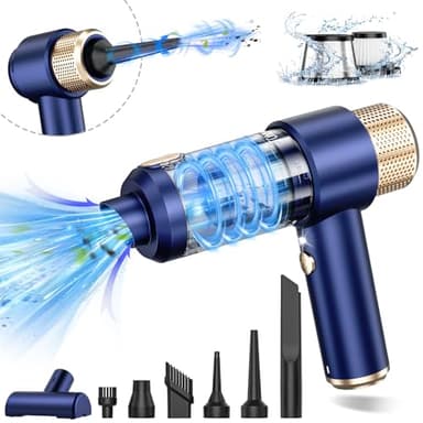 JONYJ Handheld Car Vacuum Cleaner, 16000PA Hand Held Vacuum Portable Cordless, 2 in 1 Air Duster and Vacuum Cleaner with LED Light, Multi-Nozzles, 120W High Power Mini Vacuum for Home, Pet, Office - Image 1