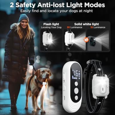 Dog Shock Collar, 3300ft Dog Training Collar with Remote, IPX7 Waterproof Rechargeable Sleek Modern Shock Collar for Small, Medium, Large Dogs with Beep, Vibration, Safety Shock, Light Mode, 8-120 lbs - Image 4