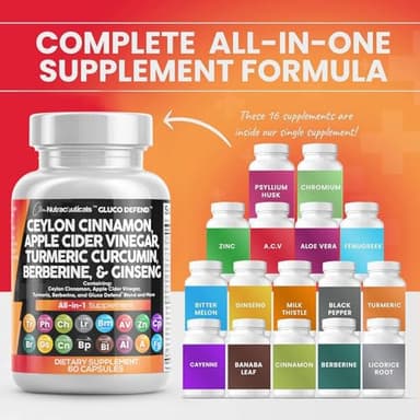 Clean Nutraceuticals Ceylon Cinnamon Turmeric Apple Cider Vinegar Ginseng Berberine Plus Bitter Melon Gymnema Milk Thistle Fenugreek - Image 2