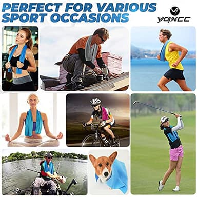 YQXCC Cooling Towels | 4 Pack 47"x12" | Ice Cool for Neck | Microfiber Soft Breathable Chilly | for Yoga, Sports, Golf, Gym, Camping, Running, Fitness, Workout & More Activities - Image 2