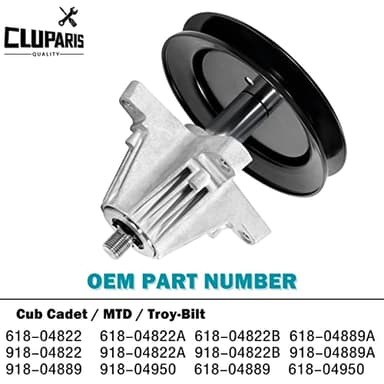 Cluparis 918-04822B Spindle Assembly for Cub Cadet MTD Troy-Bilt 918-04822A 618-04822 918-04889 30-8001 14328 82-058 285-868, for LTX1040 LTX1042 LTX1045 RZT-42, Fit Most 42'' Deck - Image 3