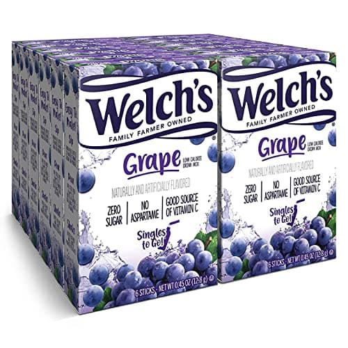 Welch's Singles To Go Water Drink Mix - Grape Powder Stick Packets (12 Boxes with 6 Packets Each - 72 Total Servings) - Image 1