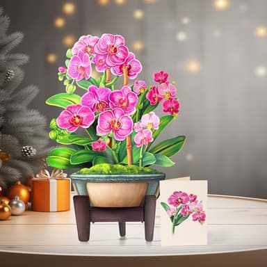 Airpark Pop Up Flower Card, 3D Paper Flowers Bouquet – 14" Orchids, Birthday, Mother’s Day, Get Well Greeting Cards with Note Card & Envelope - Image 8