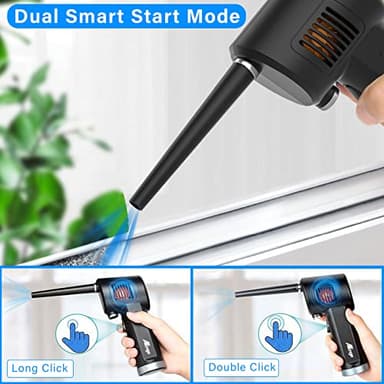 Electric Air Duster, Cordless Air Duster, Rechargeable Compressed Air Duster, 33000 RPM Air Blower, Two Smart Start Modes, Good Replacement for Compressed Air Can, Reusable Dust Destroyer… - Image 4
