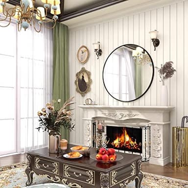 BEAUTYPEAK 20 Inch Round Mirror, Metal Frame Circle Mirror, Wall Mounted for Entryway, Bathroom, Vanity, Living Room, Black - Image 7