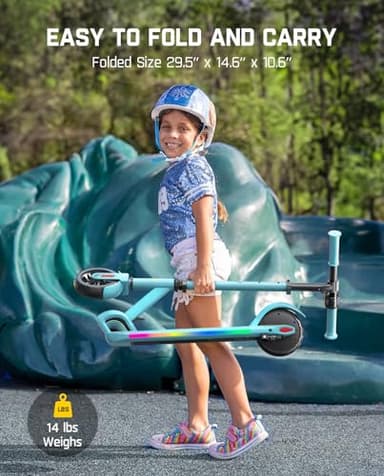 FanttikRide C9 Pro Electric Scooter for Kids 8-12, Adjustable Handlebar Height for Riders 3.9-5.2 ft, 132 lbs, Up to 40 min Continuous Time, 5 Miles Range, 3 Speed Mode 5/8/10 MPH, Blue - Image 5