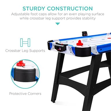 Best Choice Products 58in Mid-Size Arcade Style Air Hockey Table for Game Room, Home, Office w/ 2 Pucks, 2 Pushers, Digital LED Score Board, Powerful 12V Motor, Carrying Bag - Image 3