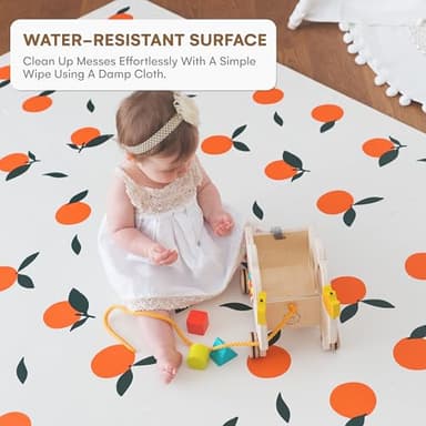 Childlike Behavior Baby Play Mat - 72x48-Inch Tummy Time Mat - 6-Piece Interlocking Foam Floor Tiles for Toddlers - Soft Waterproof for Floor Play and Crawling - Oranges - Image 6