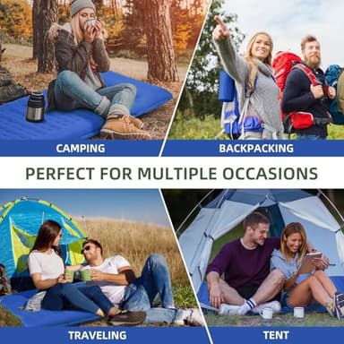 FNARMW Camping Sleeping Pad, Extra Thick 5 Inch Camping Mat with Pillow Built-in Foot Pump Inflatable Sleeping Pads Compact for Camping Backpacking Hiking Traveling Tent(Blue Grey) - Image 6