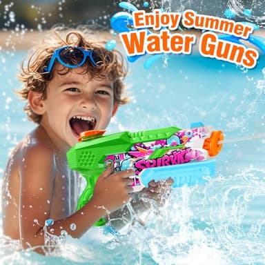 Water Gun for Adults Kids: 600CC 4 Pack Squirt Blasters Super Water Guns for Adults Kids,Water Gun Outdoor Toys High Capacity Summer Soaker for Swimming Pool Beach Fighting, Long Shooting Distance - Image 4