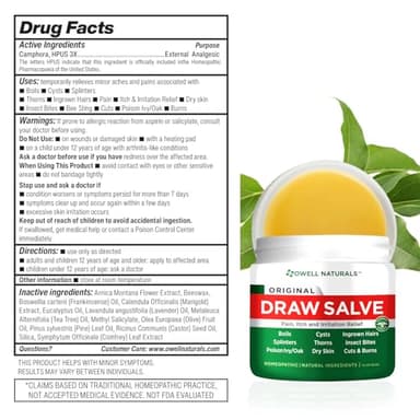 OWELL Naturals Drawing Salve Ointment for ingrown Hair, Boil & Cyst, Splinter Remover, Bug Spider Bites, bee Sting, Mosquito bite Itch, Poison Ivy, Flare, Hangnail - Image 7
