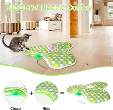 Interactive Cat Toys for Indoor Cats & Kittens - Automatic Hide & Seek Toy with Feather Tail, Squeaky Mouse Sounds, Motion Activated, USB Rechargeable Boredom Relief & Self Play Enrichment Game - Image 2