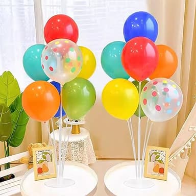Voircoloria 6 Sets Balloon Stand Kits, Balloon Sticks with Base for Table Centerpieces Graduation Birthday Baby Shower Gender Reveal Party Decorations - Image 5