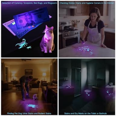 UV Flashlight Black Light–Small Portable Mini 12 LED Blacklight Flashlight for Hidden Stain Detection in Room, Resin Curing,Scorpion & Bed Bug Find,Pet Urine & Dry Stain Detection/Carpets/Rugs/Floors - Image 2