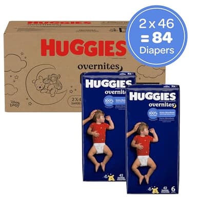 Huggies Size 6 Overnites Baby Diapers: Overnight Diapers, Size 6 (35+ lbs), 84 Ct (2 Packs of 42), Packaging May Vary - Image 2