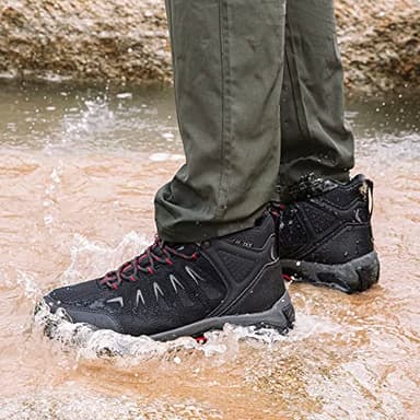 SHULOOK Men's Waterproof Hiking Boots Non-Slip Lightweight Mid Top Ankle Boot Breathable Hiker Trekking Shoes - Image 7