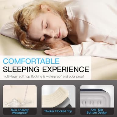 SENNOUL Twin Air Mattress with Built in Pump Raised,Upgraded Single Blow Up Bed,2 Mins Quick Self Inflatable/Deflation,18"/550lbs Max, Strong Support,No Leakage,No Odor,for Home,Guests,Camping,Travel - Image 5