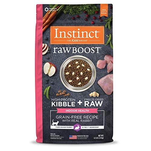 Instinct Raw Boost Indoor Health, Natural Dry Cat Food with Freeze Dried Pieces, Grain Free Recipe - Real Rabbit, 4.5 lb. Bag - Image 1