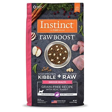 Instinct Raw Boost Indoor Health, Natural Dry Cat Food with Freeze Dried Pieces, Grain Free Recipe - Real Rabbit, 4.5 lb. Bag - Image 1