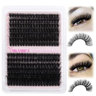 Yawamica Wispy Eyelash Clusters 12-18mm Mix 80D 100D Volume Fluffier Cluster Lashes D Curly Lash Clusters 280PCS Individual Lashes DIY Lash Extension by Self - Image 7