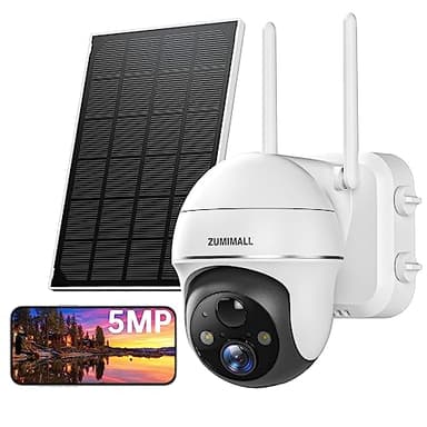 ZUMIMALL 5MP Security Cameras Wireless Outdoor, Solar Security Camera Outdoor with 360° PTZ, Battery Powered Camera for Home Security Outside, Color Night Vision/2.4G WiFi/2-Way Talk/IP66/AI Detection - Image 4
