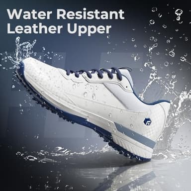 FitVille Extra Wide Golf Shoes Men Professional Outdoor Water Resistant Golf Shoes for Course with Spikes(White Blue, 10.5 X-Wide) - Image 6