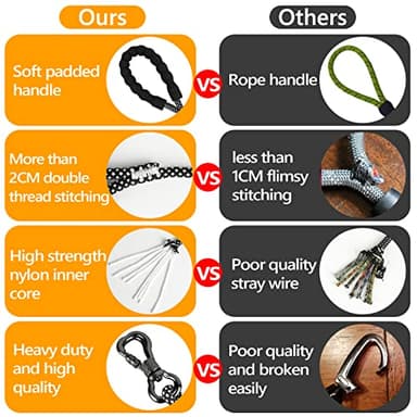 NTR Heavy Duty Large Dog Leash, 30FT Reflective with Swivel Lockable Hook and Comfortable Padded Handle, Puppy Leash for Walking, Hunting, Camping, Backyard for Small Medium and Large Dogs - Image 6