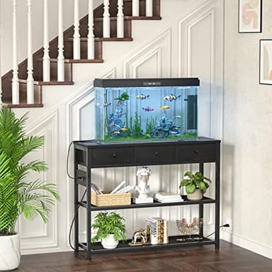 Ecopriso 47'' Entryway Table with Outlets and USB Ports, Console Table with 3 Drawers, Sofa Table Narrow Long with Storage Shelves for Living Room, Couch, Hallway, Foyer, Kitchen Counter, Black - Image 9