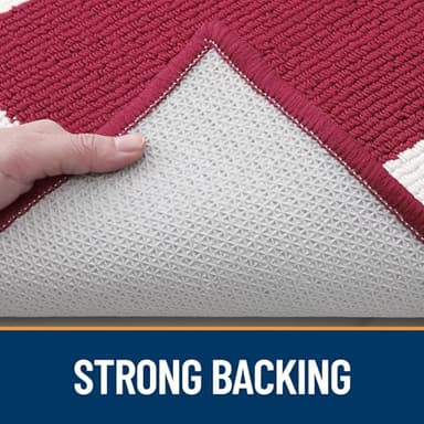 OLANLY Indoor Door Mat, 48x32, Non-Slip Absorbent Resist Dirt Entrance Mat, Washable Low-Profile Inside Entry Doormats for Entryway, Red - Image 6