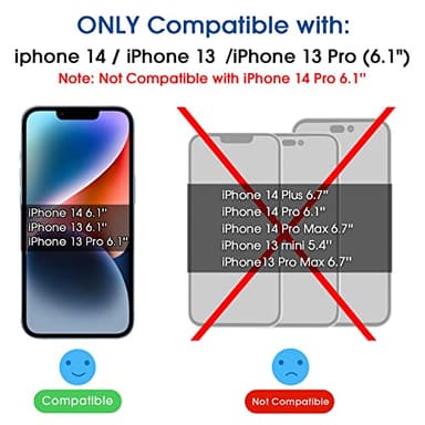amFilm Tempered Glass Screen Protector + Camera Lens Protector for iPhone 14 6.1, Easy OneTouch Installation, Auto-alignment, Bubble Free Case Friendly, Anti-Scratch (Pack of 2) - Image 2